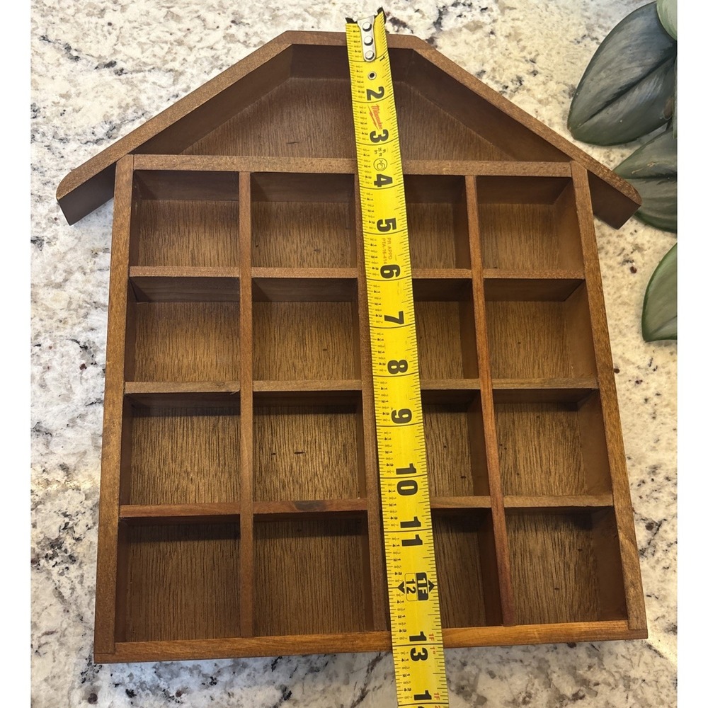 Wooden Miniature Display Shelf Shadow Box Wall Hanging Curio Organizer - Picture 12 of 16